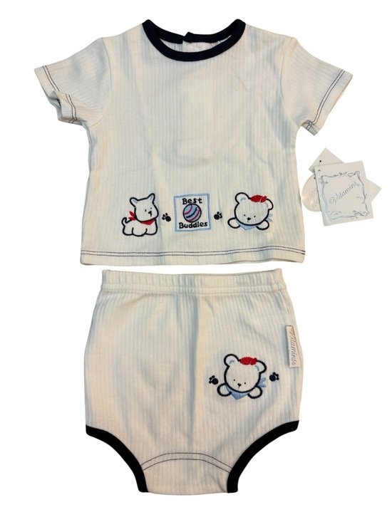 Vitamins Baby Other - Vitamins Baby Vintage 1999 NWT 2-Piece Set 0-3M Best Buddies Bear Embroidered